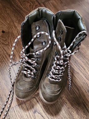 Carlos by Carlos Santana Olive Green Suede Lace-Up Ankle Boots